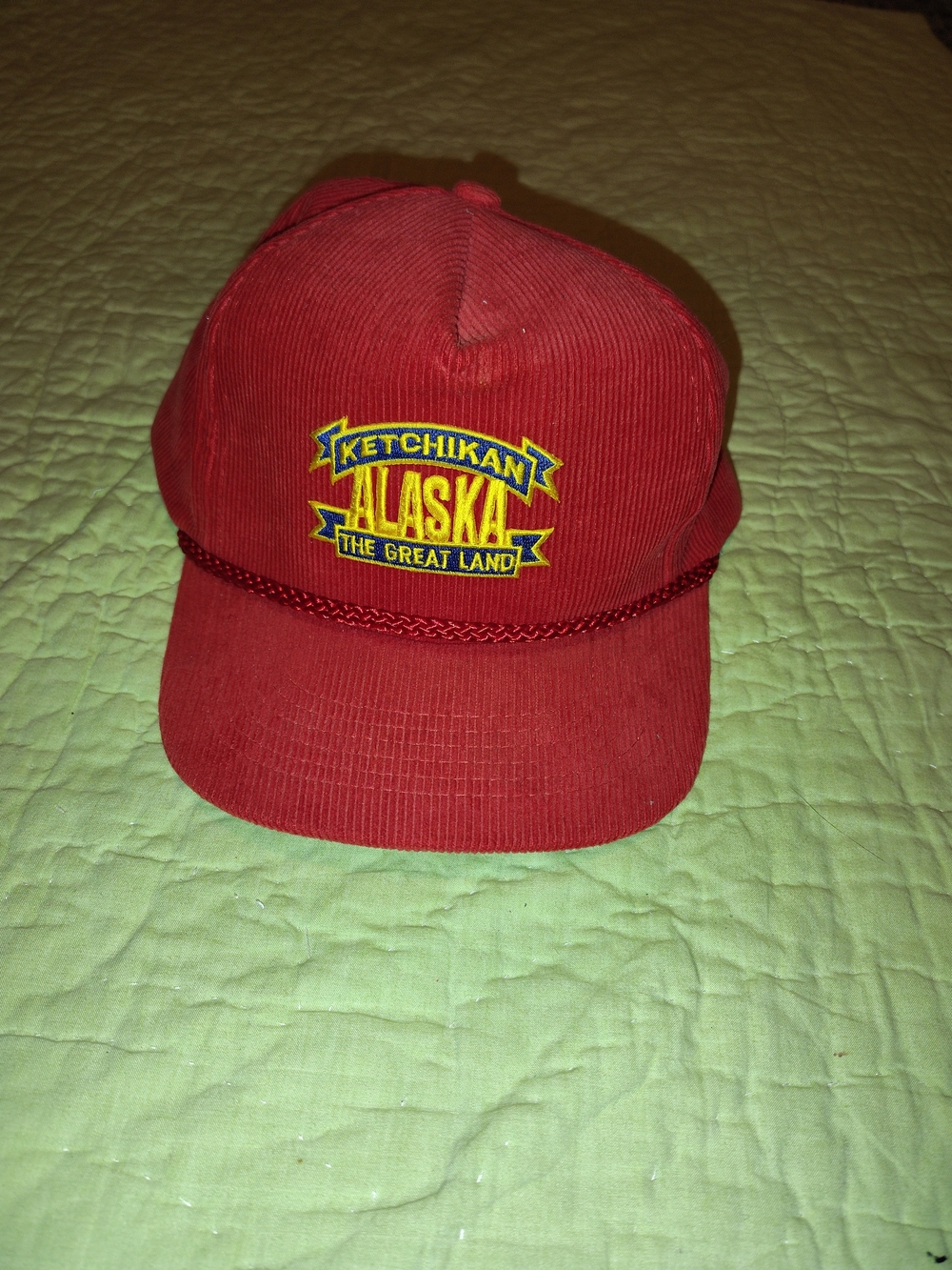 Ketchikan Alaska Corduroy Hat in Red